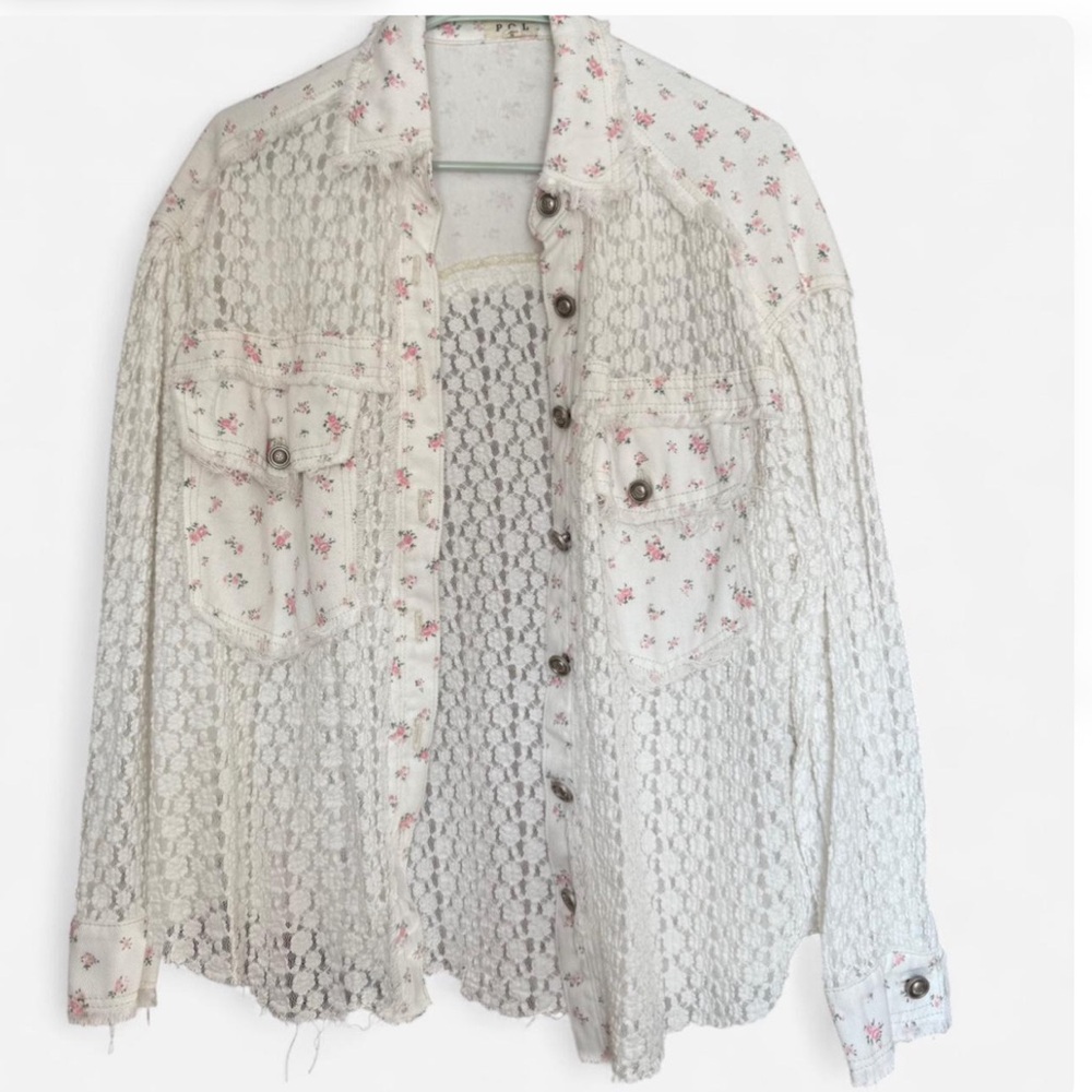 Floral Lace Women's oversized jacket/button up
